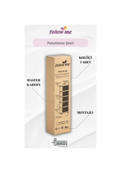 Slim Pro Tekerlekli Dolap Çok Renkli