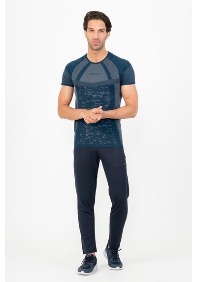 Maraton Active Slimfit Erkek Bisiklet Yaka Kısa Kol Koşu Navymelanj T-shirt 821078 Navy