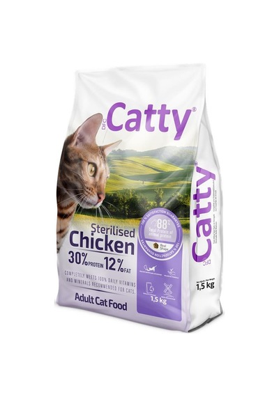 Catty Kısırlaştırılmış Tavuklu Yetişkin Kedi Maması 1500 G