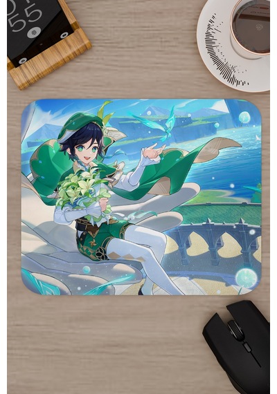 Venti Genshin Impact Anime Gacha V2 - 22x18 Gaming Mouse Pad Fare Altlığı