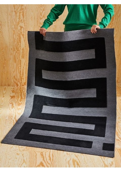 Ikea Blåskata Çocuk Oyun Halısı 105 X 160 Cm Siyah - Gri