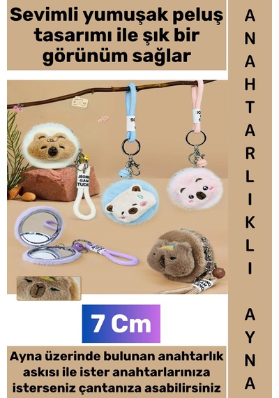 Ayna Dekoratif Hediyelik Günlük Makyaj Bakım Düzenleme Kontrol Mini Çantaya Takılabilir Cep Boy Yum