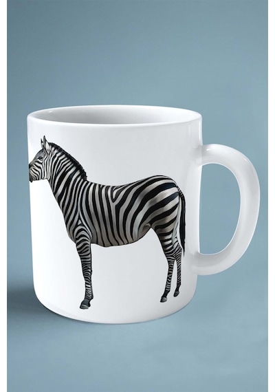 Zebra Baskılı Kupa Bardak Çift Taraflı Kişiye Özel Model 1 Çok Renkli