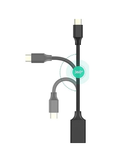 Philips Uyumlu 5A 100W UsbA to Type-C Örgülü 1.2M Hızlı Şarj Kablosu + ScHitec 3.0 OTG Dönüştürücü  Adaptör