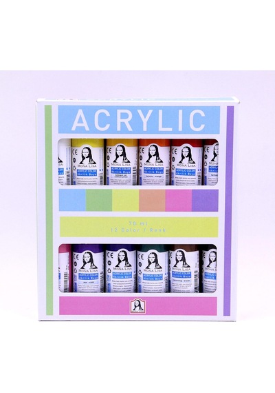 Monalisa Akrilik Boya 12 Renk X 70 Ml Renkli