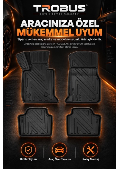 Audi A4 Avant B8 2011 Karbon Desenli Premium 3d Havuzlu Oto Paspas 4 Parça