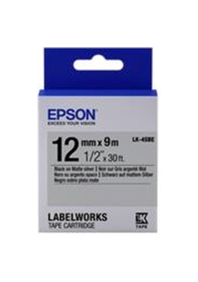 Epson Lk-4sbe Gümüş Üzeri Siyah 12mm 9metre Etiket