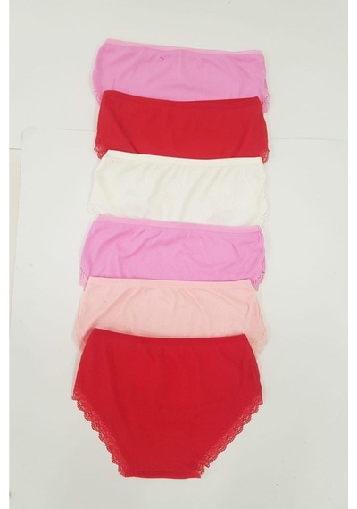Kadın Çok Renkli Kaşkorse Bato 6'li Paket Külot 001