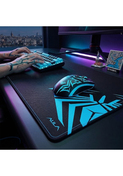 Aula Mp-xl 90x40cm Kaymaz Tabanlı Gaming Oyuncu Mousepad Siyah