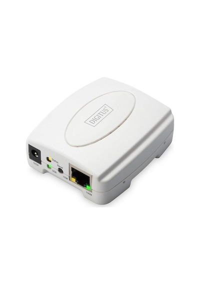 Digitus 1 Port Fast Ethernet Print Server, 1 X Usb 2.0 Port, 1 X Rj45\ndigitus Usb Print Server, 1-po-128992