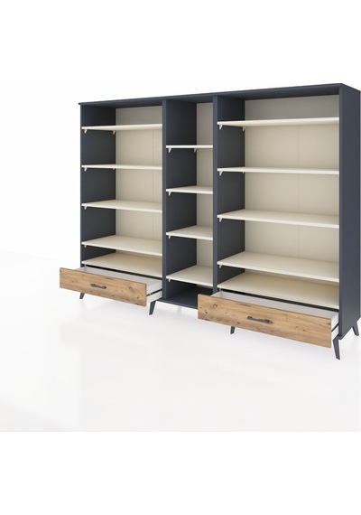 Hyperion Dolap 14 Raflı 2 Çekmeceli 220x44x163 Antrasit-aytaşı/ç Antrasit-aytaşı/çam Hyperion Dolap 14 Raflı 2 Çekmeceli 220x44x163 Antrasit-aytaşı/ç Antrasit-aytaşı/çam