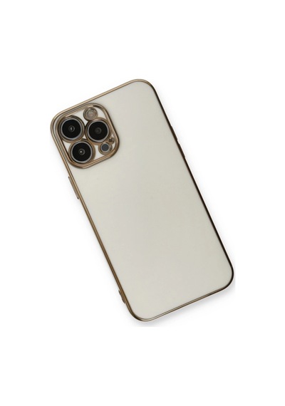 Gld-spt- Newface Apple Uyumlu iPhone 13 Pro Max Kılıf Volet Silikon - Beyaz