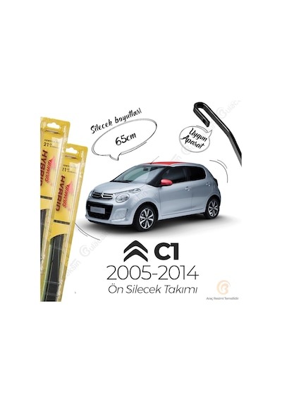 İnwells Hibrit Silecek Takımı Citroen C1 2005-2013 İle Uyumlu