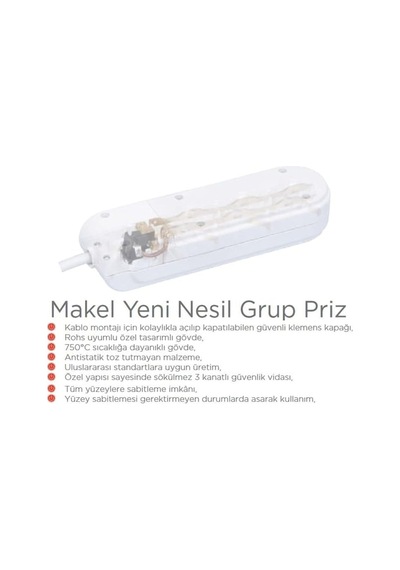 Yeni Nesil 4 Lü Grup Topraklı Priz Kablosuz Klemensli Diğer