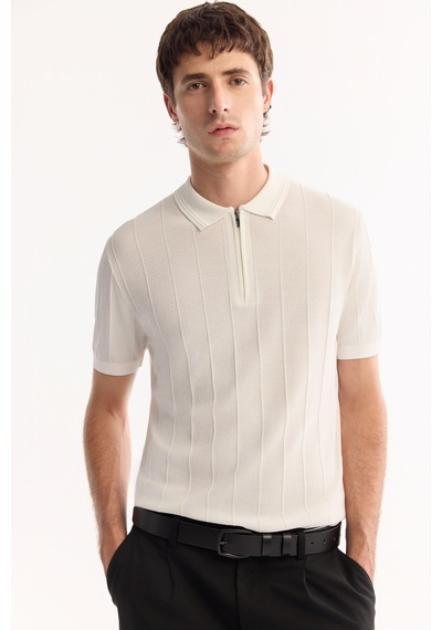 Avva Erkek Ekru Polo Yaka Fermuarlı Rayon Tüylenmeyen Çizgili Triko Regular Fit T-shirt A52y5010 Avva Erkek Ekru Polo Yaka Fermuarlı Rayon Tüylenmeyen Çizgili Triko Regular Fit T-shirt A52y5010