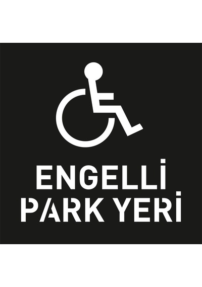 Boyama Şablonu Engelli Park Yeri Alüminyum 100x100cm-1995 - 100 x 100 CM