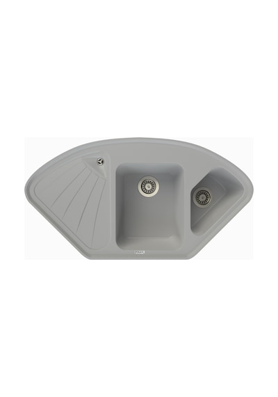Polex Cristalüx Granit Evye P-CR1 Gri Tezgah Altı Ve Tezgah Üstü Mutfak Evyesi 104.5x57 CM