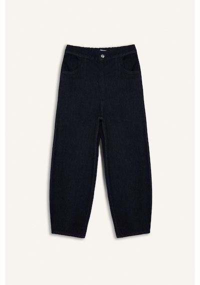DeFacto Barrel Fit Beli Lastikli Bilek Boy Cepli Yumuşak Jean Pantolon E3873AX25SPNM82