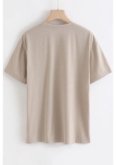 Unisex Ateş Avatar Baskılı Tasarım Tshirt Bej