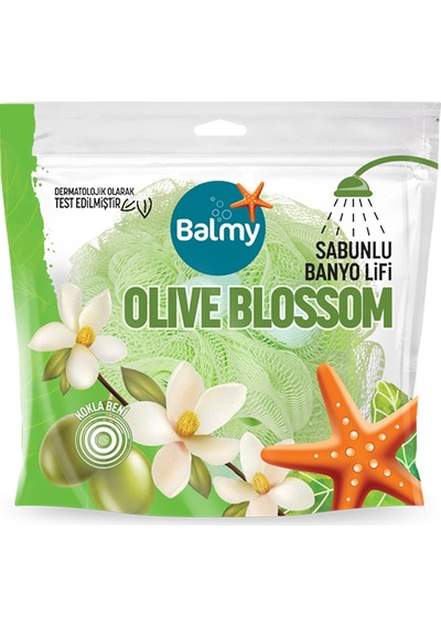 Balmy Zeytin Çiçeği Sabunlu Banyo Lifi Yeşil