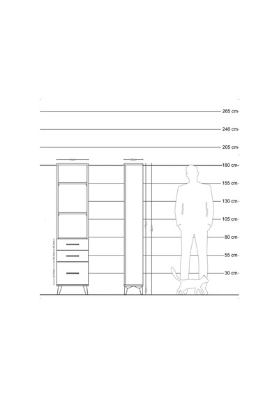 Arges Dolap 3 Raflı 3 Çekmeceli 44x30x182 Antrasit-antrasit Antrasit