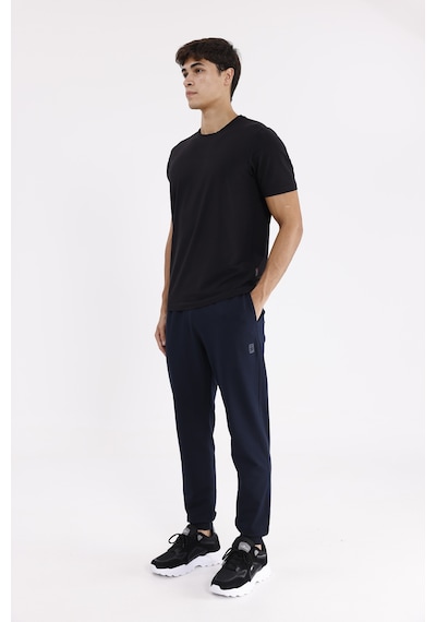 Esnek Bel Lastikli Yan Cepli Arka Cepli Daralan Paça Minimal Logo Detaylı Konforlu Spor Eşofman Altı Navyblue