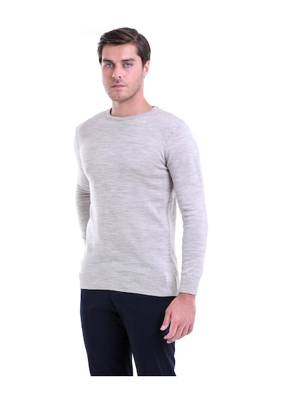 Hatemoğlu Bej Bisiklet Yaka Regular Fit Triko Kazak Bej