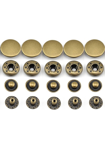 Tuhafiyecimiz 700 adet 15mm Paslanmaz Büyük Çıtçıt [Antik Bronz]
