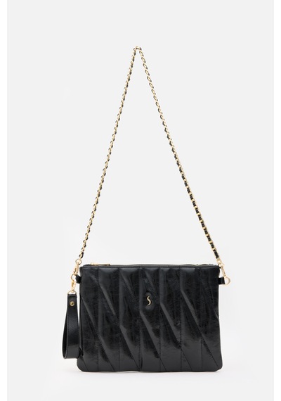 Santini Mila Kapitone El, Omuz Ve Clutch Çanta Siyah