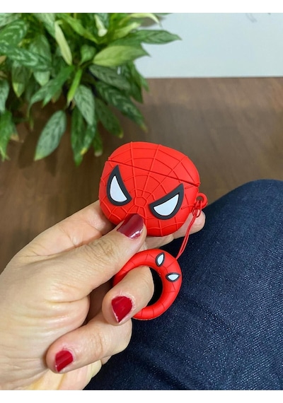 Apple Uyumlu iPhone 1/2.nesil  Koruyucu Bluetooth Kulaklık Kılıfı Spiderman Figürlü Spiderman Airpods 1/2. Nesil