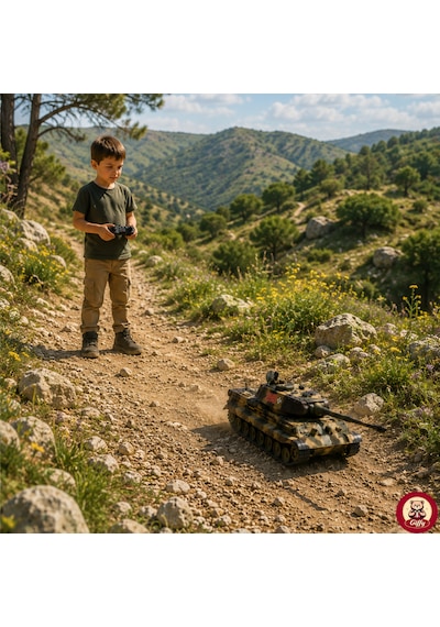 Oyuncak Uzaktan Kumandalı Tank Leopard Model Alman Tankı Sesli Led Işıklı Müzikli Ses Ve Atış Efektli Şarjlı Göndesi 360 Dönen Rc Tank 1:20 Ölçek 38 Cm Kahverengi