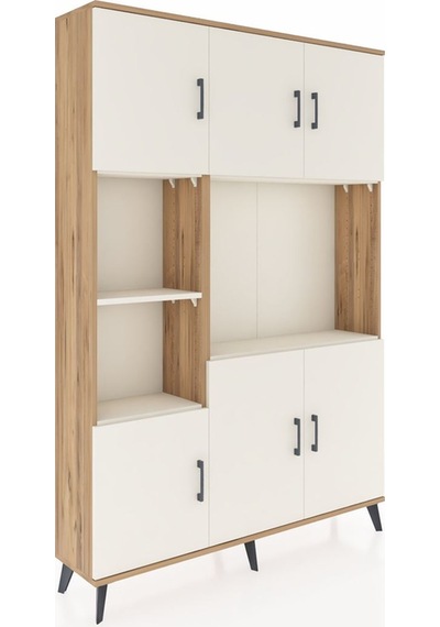 Arges Dolap 9 Raflı 6 Kapaklı 132x30x195 Çam-aytaşı/aytaşı Çam