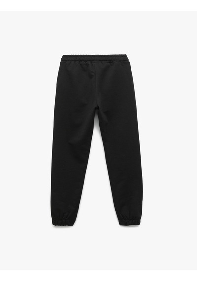 Koton Beli Lastikli Cepli Basic Jogger Eşofman Altı Siyah 7wkb40035tk