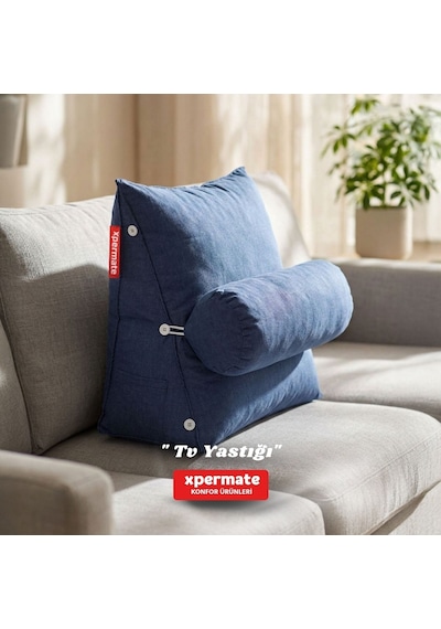 Xpermate Sırt, Bel, Boyun Destekli TV Yastığı Okuma Yastığı Ameliyat Sonrası Lacivert