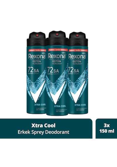 Rexona Men Xtra Cool 48H Erkek Sprey Deodorant 3 x 150 ML