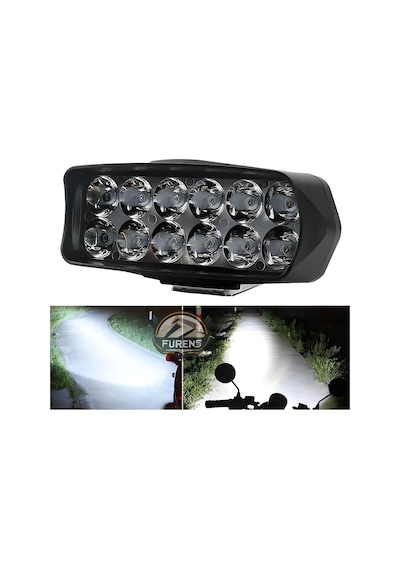 12 Led Motosiklet Farları Parlak Beyaz Işık 15000 Lümen Led Scooter Spot Işığı Motosiklet Sis Lambası
