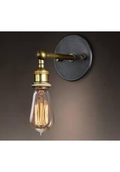 Mylights Retro Siyah Eskitme Mafsalı Aplik Siyah
