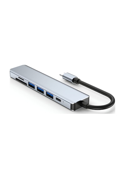 Apple Uyumlu MacBook Pro Air 7in1 Type-c 7 Port Çevirici Hub Hdmi Sd Kart Usb 3.0 Pd Type-c Dönüştürücü