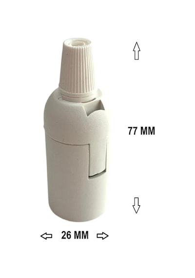 Italyan E14 Duy Mini Duy Bakalit Geçmeli Düz Duy Beyaz 250v-2a 5 Adet