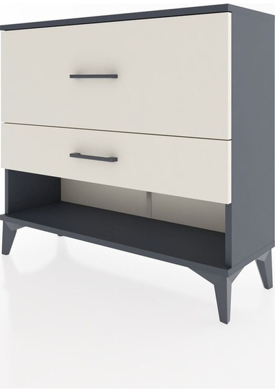 Arges Şifonyer 2 Çekmeceli 88x30x80 Antrasit-aytaşı Antrasit