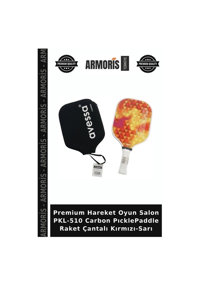Premium Hareket Oyun Salon Pkl-510 Carbon Pıcklepaddle Raket Çantalı Kırmızı-sarı Kırmızı - Sarı
