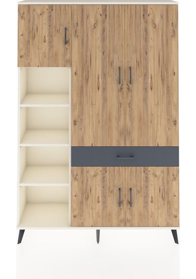 Arges Dolap 8 Raflı Tek Çekmeceli 5 Kapaklı 132x30x195 Aytaşı-çam/antrasit Atlas Çam/antrasıt Arges Dolap 8 Raflı Tek Çekmeceli 5 Kapaklı 132x30x195 Aytaşı-çam/antrasit Atlas Çam/antrasıt