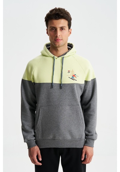AR-MA Arma Erkek Pamuklu Regular Fit 3 İplik Şardonlu Kanguru Cepli Sweatshirt 001