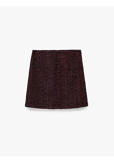 Koton Cep Detaylı Düğmeli A Kesim Slim Fit Tüvit Mini Etek Mor Desenli 6wal70009ıw Mor Desenli Koton Cep Detaylı Düğmeli A Kesim Slim Fit Tüvit Mini Etek Mor Desenli 6wal70009ıw Mor Desenli