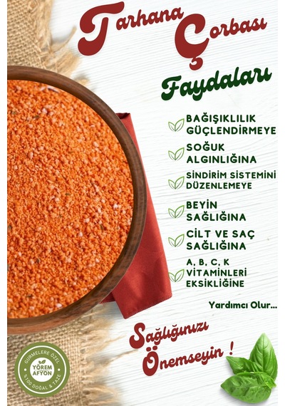 Yörem Afyon Meşhur Afyonkarahisar 12 Çeşit Karışımlı Ev Yapımı Güneşte Kurutulmuş Tarhana 500gr.