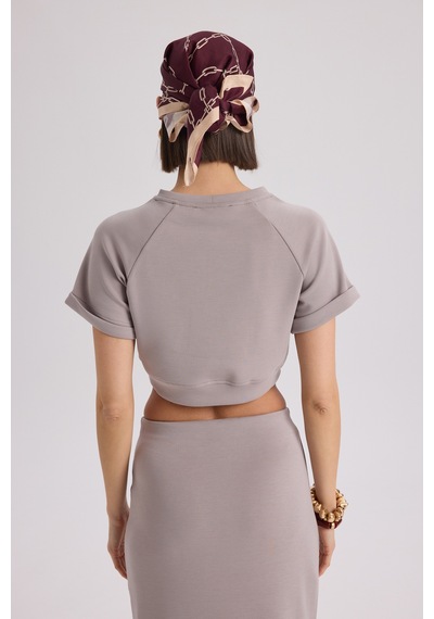 Mai Collection Mai Studios Co. Paloma Vizon Crop Etek Takım Vizon