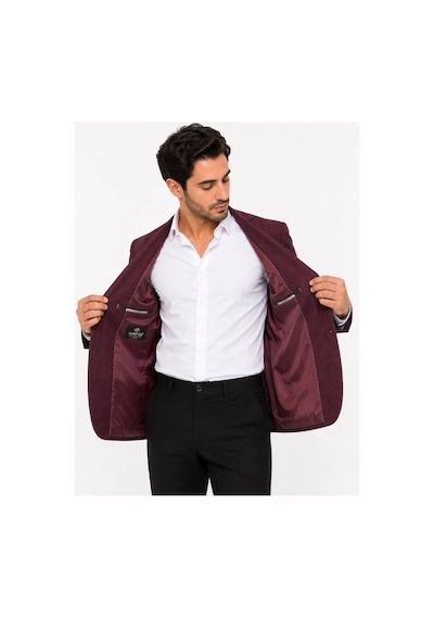 Neco Giyim Erkek Dar Kesim Slim Fit Bordo Blazer Spor Ceket Bordo