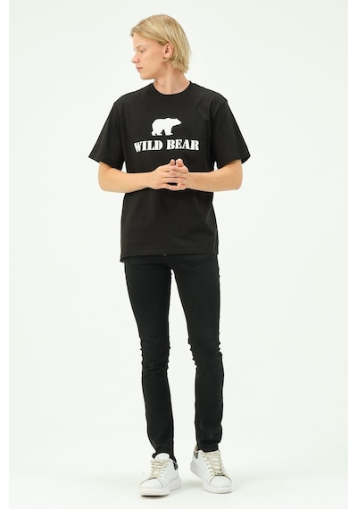 Rich Erkek T-shirt Ayı Baskılı Bear Tişört SIYAH Rich Erkek T-shirt Ayı Baskılı Bear Tişört SIYAH