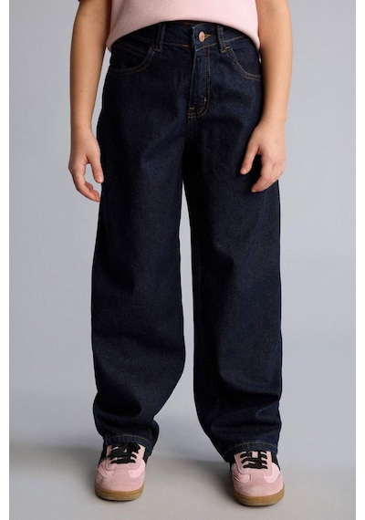Defacto Baggy Fıt Jean Pantolon Kız Çocuk H6075a826spnm34 Mavi-nm34