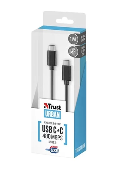 Trust 21176 USB-C To USB-C Kablo 1 M Siyah Usb 2.0